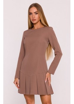Moe sukienka z kontrafałdami mokka M872 ze sklepu intimiti.pl w kategorii Sukienki - zdjęcie 187889053