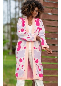 *Bawełniany długi kardigan bombpink F1239 ze sklepu intimiti.pl w kategorii Swetry damskie - zdjęcie 187889112