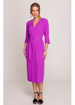 Stylove S396 sukienka z kopertowym dekoltem fioletowa ze sklepu intimiti.pl w kategorii Sukienki - zdjęcie 187889163