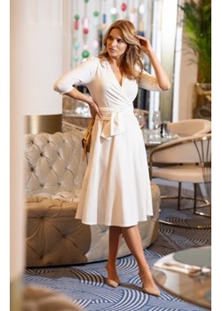 Stylove S404 sukienka z przeplotem z modalu ecru ze sklepu intimiti.pl w kategorii Sukienki - zdjęcie 187889253