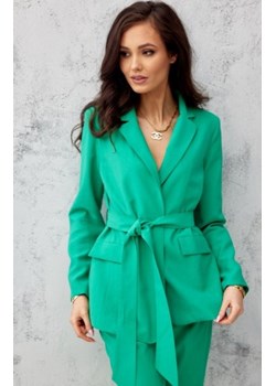 Wiązany żakiet damski 0004 zielony ze sklepu intimiti.pl w kategorii Marynarki damskie - zdjęcie 187889471