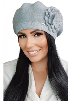 Kamea Elicia beret z kwiatem szary ze sklepu intimiti.pl w kategorii Berety damskie - zdjęcie 187889494