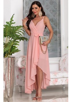 *Błyszcząca brokatowa sukienka maxi Paula łososiowa ze sklepu intimiti.pl w kategorii Sukienki - zdjęcie 187890101