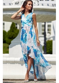 Roco sukienka z asymetrycznym przodem w kwiaty 401 28D ze sklepu intimiti.pl w kategorii Sukienki - zdjęcie 187890211
