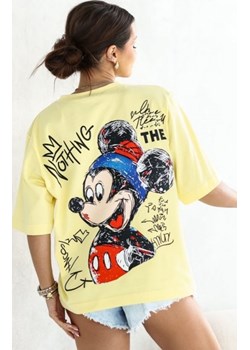 Oversizowy t-shirt damski Myszka Nothing cytrynowy ze sklepu intimiti.pl w kategorii Bluzki damskie - zdjęcie 187890230