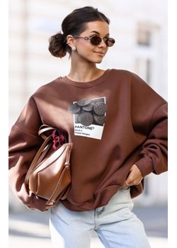 Oversizowa bluza damska Oreo brązowa ze sklepu intimiti.pl w kategorii Bluzy damskie - zdjęcie 187890362
