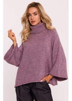 Moe sweter z golfem i szerokimi rękawami wrzosowy M822 ze sklepu intimiti.pl w kategorii Swetry damskie - zdjęcie 187890404