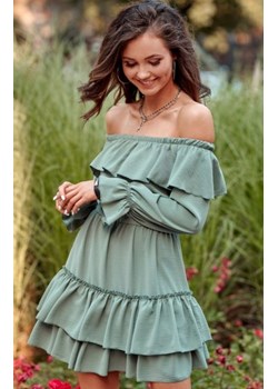 Kobieca sukienka hiszpanka khaki 0297 ze sklepu intimiti.pl w kategorii Sukienki - zdjęcie 187890720