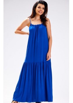 Awama A582 oversizowa letnia sukienka maxi niebieska ze sklepu intimiti.pl w kategorii Sukienki - zdjęcie 187890794