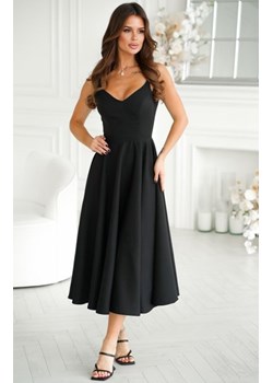 Bicotone czarna sukienka midi rozkloszowana 244-06 ze sklepu intimiti.pl w kategorii Sukienki - zdjęcie 187891022
