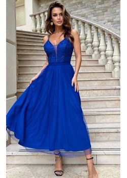 Bicotone 286-05 tiulowa sukienka 7/8 chabrowa ze sklepu intimiti.pl w kategorii Sukienki - zdjęcie 187891114