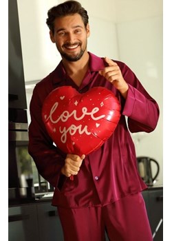 *Dkaren Lukas satynowa piżama męska bordowa ze sklepu intimiti.pl w kategorii Piżamy męskie - zdjęcie 187891122