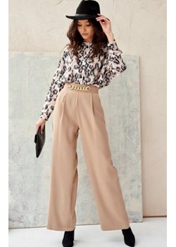 Szerokie spodnie plazzo beżowe 0011 ze sklepu intimiti.pl w kategorii Spodnie damskie - zdjęcie 187891153
