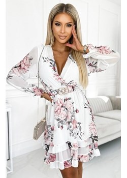 Numoco 422-2 ROSETTA kobieca sukienka z kopertowym dekoltem i paskiem ze sklepu intimiti.pl w kategorii Sukienki - zdjęcie 187891301