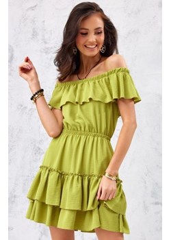 Letnia sukienka hiszpanka limonkowa 0291 ze sklepu intimiti.pl w kategorii Sukienki - zdjęcie 187891310