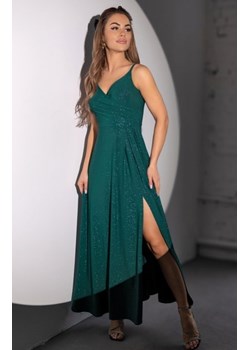 Nifiko Stella brokatowa długa sukienka zielona ze sklepu intimiti.pl w kategorii Sukienki - zdjęcie 187891544