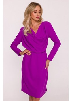 Stylove S428 sukienka z drapowanym dekoltem lawendowa ze sklepu intimiti.pl w kategorii Sukienki - zdjęcie 187891571