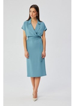 Stylove S363 sukienka midi z kołnierzem niebieska ze sklepu intimiti.pl w kategorii Sukienki - zdjęcie 187891762