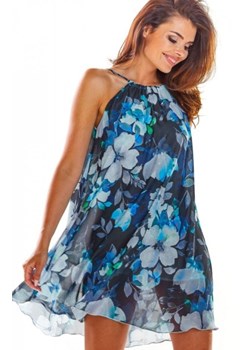 Luźna sukienka w niebieskie kwiaty A289 ze sklepu intimiti.pl w kategorii Sukienki - zdjęcie 187891772