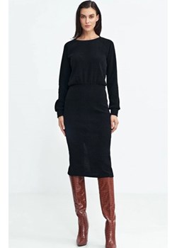 Sukienka z dzianiny prążkowanej czarna ze sklepu intimiti.pl w kategorii Sukienki - zdjęcie 187891791