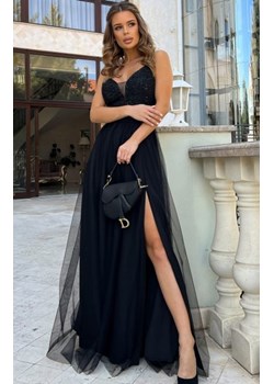 Bicotone długa tiulowa sukienka na ramiączkach czarna ze sklepu intimiti.pl w kategorii Sukienki - zdjęcie 187891822