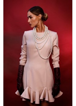 Moe sukienka z falbankami beżowa M880 ze sklepu intimiti.pl w kategorii Sukienki - zdjęcie 187891840