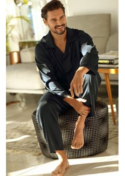 Dkaren Lukas satynowa piżama męska czarna ze sklepu intimiti.pl w kategorii Piżamy męskie - zdjęcie 187892104