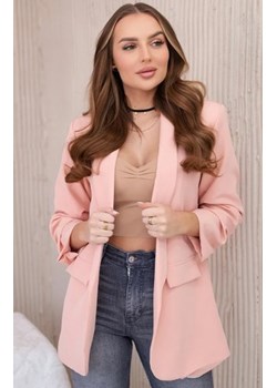 Marynarka z klapami elegancka morelowa ze sklepu intimiti.pl w kategorii Marynarki damskie - zdjęcie 187892113