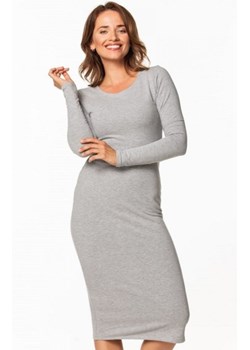 Tessita T365 dopasowana sukienka maxi jasnoszara ze sklepu intimiti.pl w kategorii Sukienki - zdjęcie 187892134