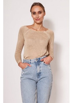 MKM SWE298 sweterek z dekoltem w łódeczkę beżowy ze sklepu intimiti.pl w kategorii Swetry damskie - zdjęcie 187892460