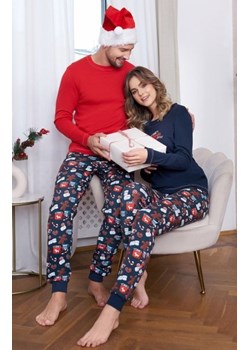 Bawełniana piżama damska świąteczna Makala granatowa ze sklepu intimiti.pl w kategorii Piżamy damskie - zdjęcie 187892463