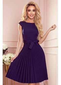 Numoco 311-12 LILA plisowana sukienka z krótkim rękawkiem ze sklepu intimiti.pl w kategorii Sukienki - zdjęcie 187892500