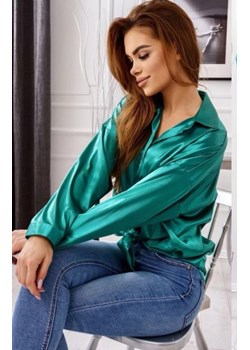 Oversizowa satynowa koszula damska zielona ze sklepu intimiti.pl w kategorii Koszule damskie - zdjęcie 187892531