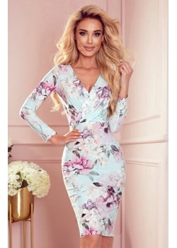 Numoco 387-1 dopasowana sukienka z kopertowym dekoltem i długim rękawkiem ze sklepu intimiti.pl w kategorii Sukienki - zdjęcie 187892623