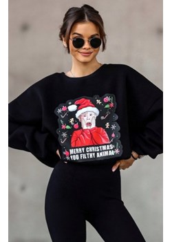 Czarna bluza z nadrukiem Kevin sam w domu ze sklepu intimiti.pl w kategorii Bluzy damskie - zdjęcie 187892670