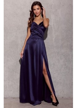 Satynowa sukienka maxi na ramiączkach granatowa 462 ze sklepu intimiti.pl w kategorii Sukienki - zdjęcie 187893032
