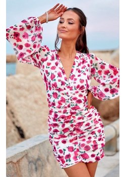 Dopasowana mini sukienka w kwiaty 17D ze sklepu intimiti.pl w kategorii Sukienki - zdjęcie 187893944