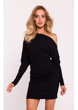 Moe prążkowana sukienka mini czarna M818 ze sklepu intimiti.pl w kategorii Sukienki - zdjęcie 187893970