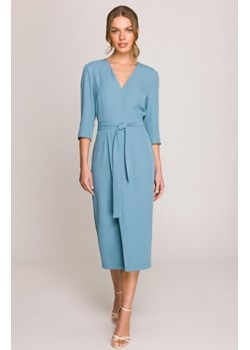 Stylove S396 sukienka z kopertowym dekoltem zimny niebieski ze sklepu intimiti.pl w kategorii Sukienki - zdjęcie 187894051