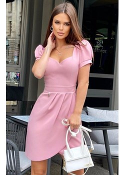 *Kopertowa mini sukienka z bufkami 243-20 ze sklepu intimiti.pl w kategorii Sukienki - zdjęcie 187894121