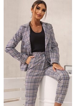 Ciemnoszara marynarka damska w kratę ze sklepu intimiti.pl w kategorii Marynarki damskie - zdjęcie 187894132