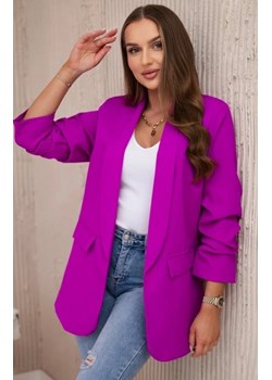 Marynarka z klapami elegancka fioletowa ze sklepu intimiti.pl w kategorii Marynarki damskie - zdjęcie 187894192