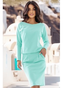 Numoco 189-12 dresowa sukienka z długim rękawem i kieszeniami ze sklepu intimiti.pl w kategorii Sukienki - zdjęcie 187894382