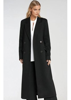 Nife płaszcz dwurzędowy z klasycznym kołnierzem czarny ze sklepu intimiti.pl w kategorii Płaszcze damskie - zdjęcie 187894491