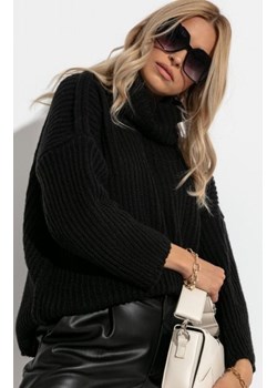 Czarny sweter z golfem Fobya F1270 ze sklepu intimiti.pl w kategorii Swetry damskie - zdjęcie 187894662