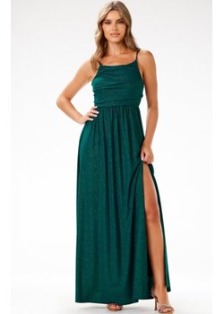 Awama A696 brokatowa sukienka maxi zielona ze sklepu intimiti.pl w kategorii Sukienki - zdjęcie 187894704