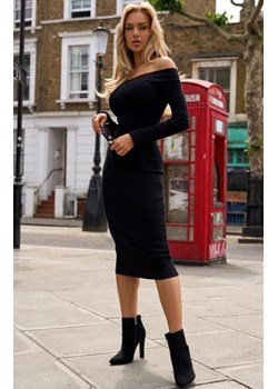 Moe M757 prążkowana sukienka midi czarna ze sklepu intimiti.pl w kategorii Sukienki - zdjęcie 187894791