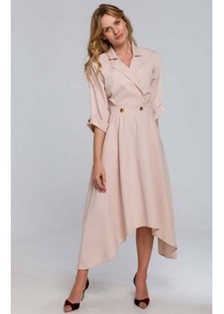 Asymetryczna długa sukienka beżowa K086 ze sklepu intimiti.pl w kategorii Sukienki - zdjęcie 187894811