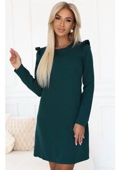 Numoco 264-2 NELL elegancka trapezowa sukienka z falbankami na ramionach ze sklepu intimiti.pl w kategorii Sukienki - zdjęcie 187894832