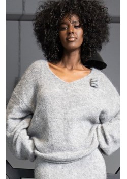 Fobya F1960 oversizowy sweter wełniany szary ze sklepu intimiti.pl w kategorii Swetry damskie - zdjęcie 187894842